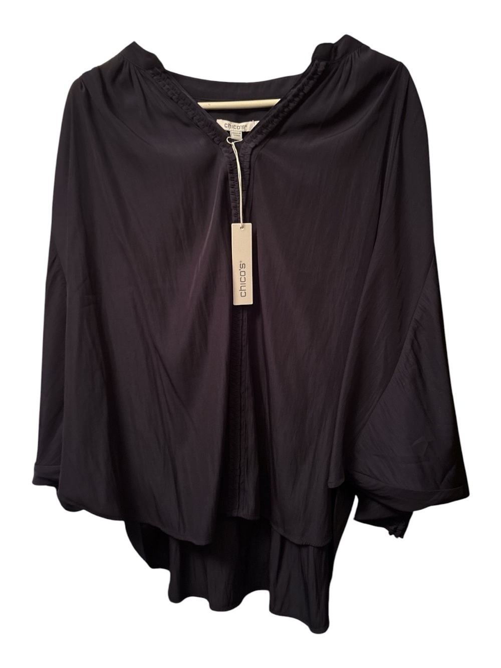 Chico's Navy Draped Blouse
